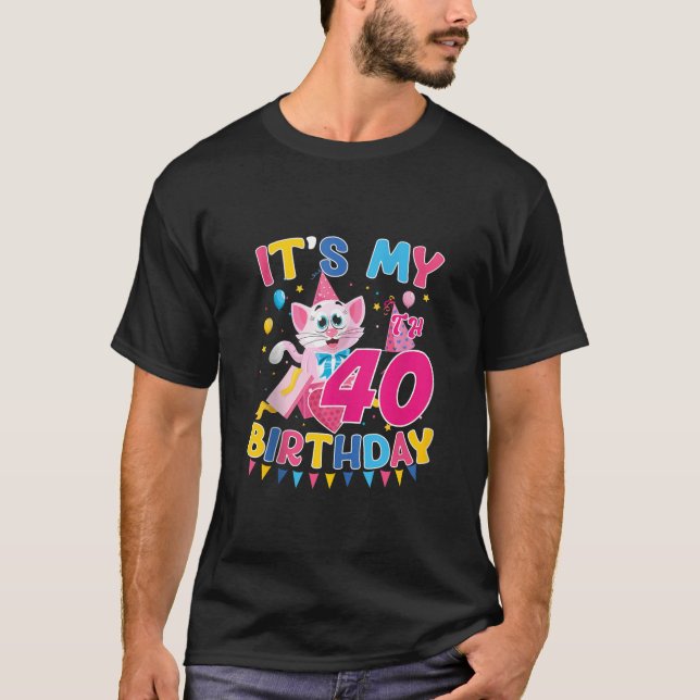 Camiseta Es mi 40º Chica de cumpleaños gato amante de 40 añ (Anverso)