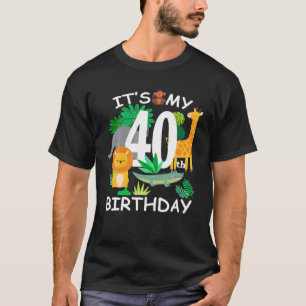 Camiseta Es mi 40º cumpleaños zoológico animal feliz B-Day 