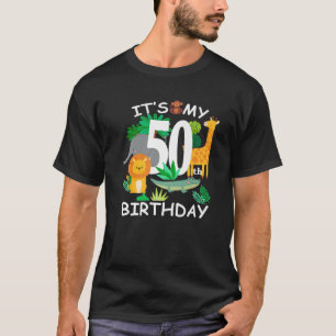 Camiseta Es mi 50 cumpleaños zoológico animal feliz B-Day 5