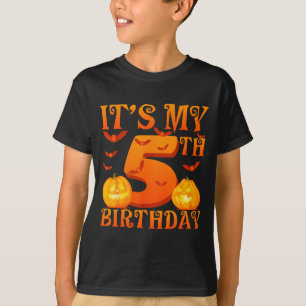 Camiseta Es Mi 5 Cumpleaños Calabazas 5 Años Viejo Hallowee