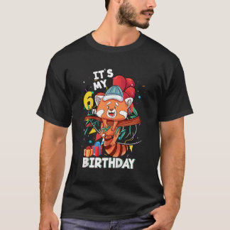 Camiseta Es Mi 6º Panda Rojo