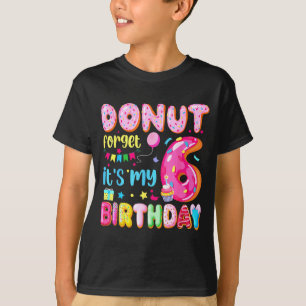 Camiseta Es Mi 6 Cumpleaños Donut Olvidar Cumpleaños Pun 6