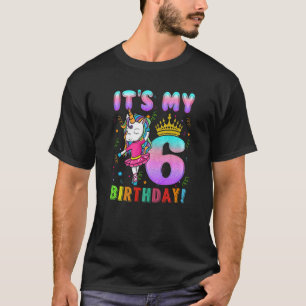 Camiseta Es mi 6 cumpleaños, unicornio, chicas de 6 años