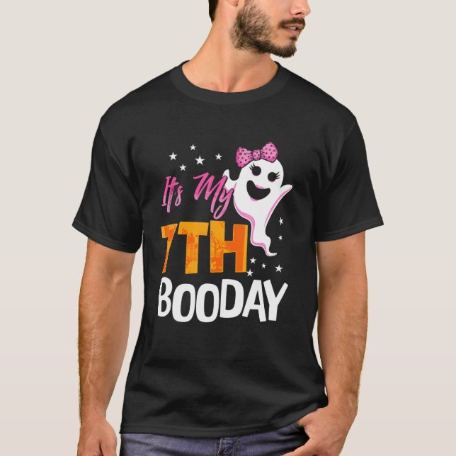 Camiseta Es mi 7° Boo Day Cute Halloween Cumpleaños Ghost P (Anverso)
