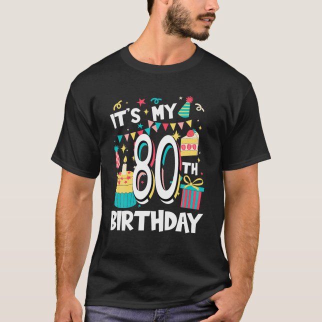 Camiseta Es mi 80º cumpleaños dulce dulce de dulce de paste (Anverso)