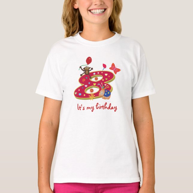 Camiseta Es mi 8vo cumpleaños (Anverso)