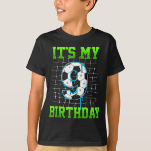 Camiseta Es Mi 9 Cumpleaños Divertido Cumpleaños Fútbol Niñ