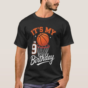 Camiseta Es Mi 9 Cumpleaños Niño Baloncesto 9 Años Bda