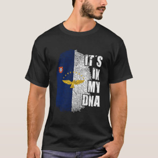 Camiseta Es Mi Adn Bandera De Azores Portugal Patriótico Po