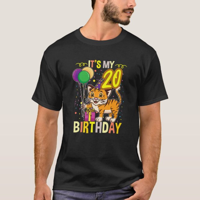 Camiseta Es Mi Amante Animal De Los Tigres De Cumpleaños 20 (Anverso)