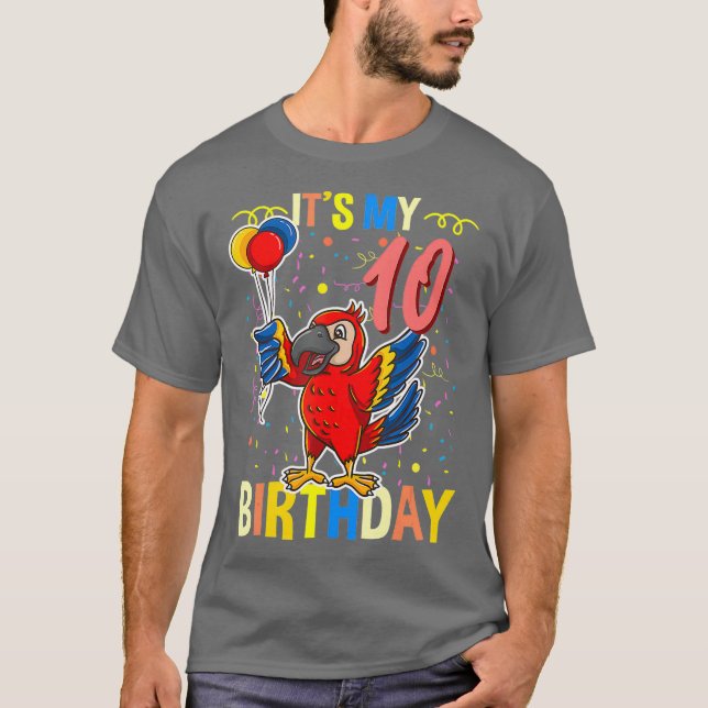 Camiseta Es mi amante del loro de cumpleaños número 10 (Anverso)