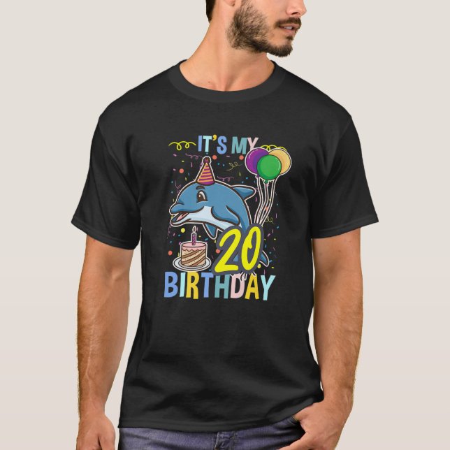 Camiseta Es Mi Animal De 20 Años En El Mar De Delfines (Anverso)