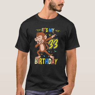 Camiseta Es mi animal de mono de cumpleaños número 33