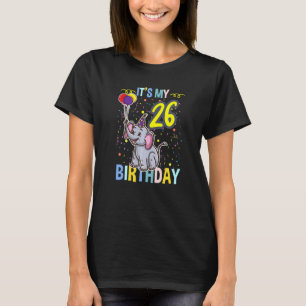 Camiseta Es mi animal elefante de cumpleaños número 26