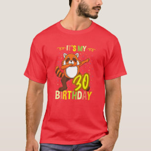 Camiseta Es Mi Animal Panda Rojo De Cumpleaños 30