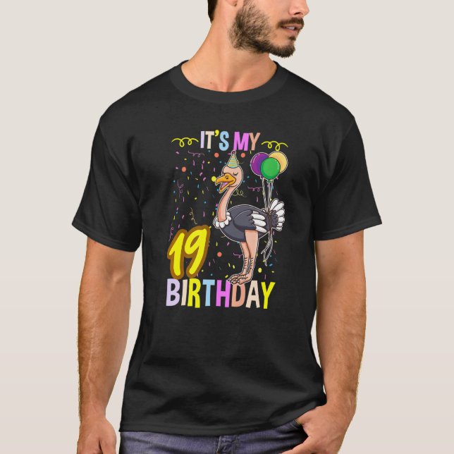 Camiseta Es mi avestruz de cumpleaños número 19 (Anverso)