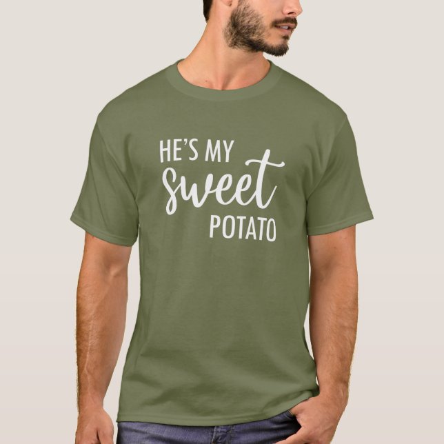 Camiseta Es mi batata dulce, la familia de Acción de Gracia (Anverso)