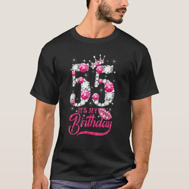 Camiseta Es mi bebé de 55 años Reina de 55 años (Anverso)
