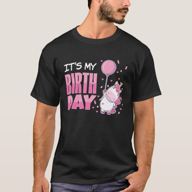 Camiseta Es mi caballo mágico Unicornio de cumpleaños (Anverso)