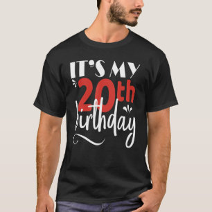 Camiseta Es mi celebración gráfica de cumpleaños número vei
