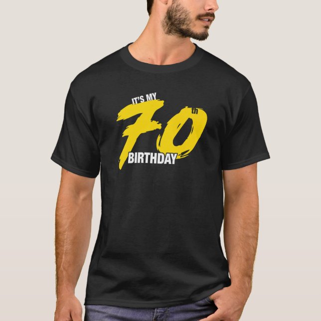 Camiseta Es Mi Celebración Gráfico De Cumpleaños 70 (Anverso)