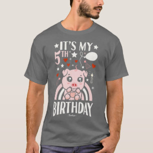 Camiseta Es mi cerdito de cumpleaños número 5