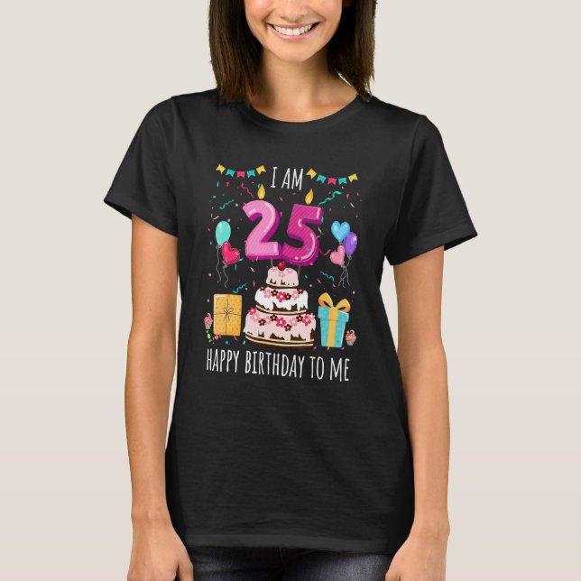 Camiseta Es mi Chica de 25 años con velas de pastel de cump (Anverso)
