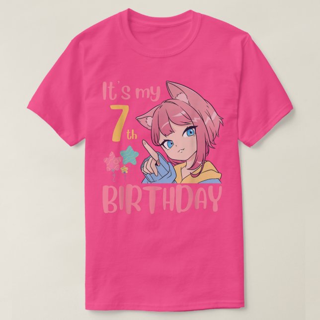 Camiseta Es mi Chica de cumpleaños 7 años (Diseño del anverso)