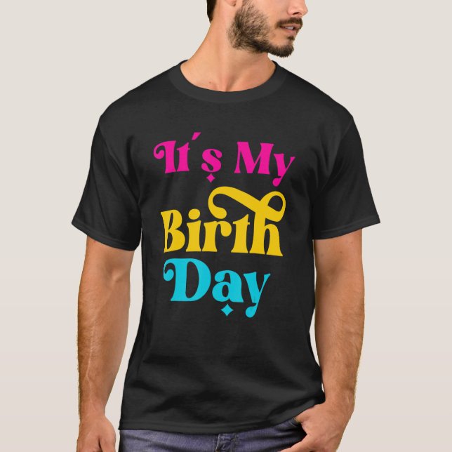 Camiseta Es mi Chica de cumpleaños adolescente mujer retro  (Anverso)