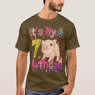 Camiseta Es mi Chica de cumpleaños cerdo Chicas de 7 años c