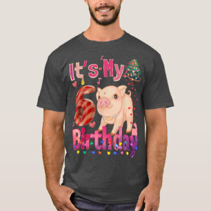Camiseta es mi Chica de cumpleaños Pig Chicas de 6 años Pig