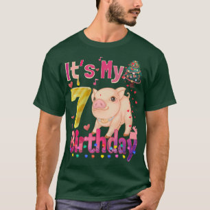 Camiseta es mi Chica de cumpleaños Pig Chicas de 7 años Pig