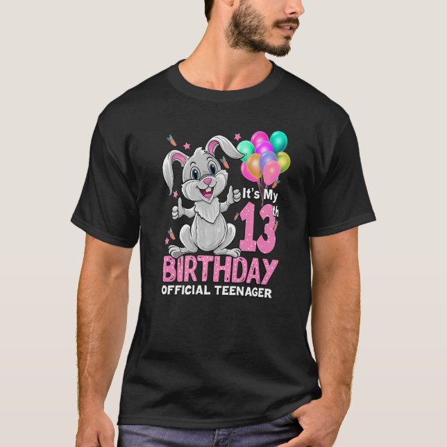 Camiseta Es mi conejo de cumpleaños número 13 (Anverso)