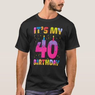 Camiseta Es mi cuarto cumpleaños, Chica dulce, donut feliz