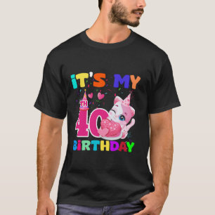 Camiseta Es mi cuarto cumpleaños Chica lindo gato de 40 año