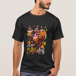 Camiseta Es mi cuarto cumpleaños, Día de Acción de Gracias 