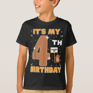 Camiseta Es mi cuarto cumpleaños Día de la marmota 4 años n