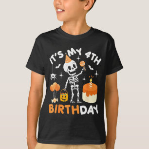 Camiseta Es mi cuarto cumpleaños - divertido esqueleto de H