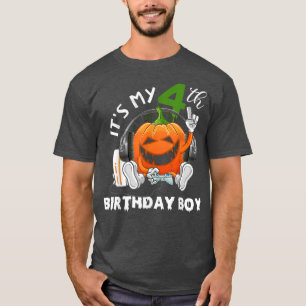 Camiseta Es mi cuarto cumpleaños Halloween Jack O Lantern