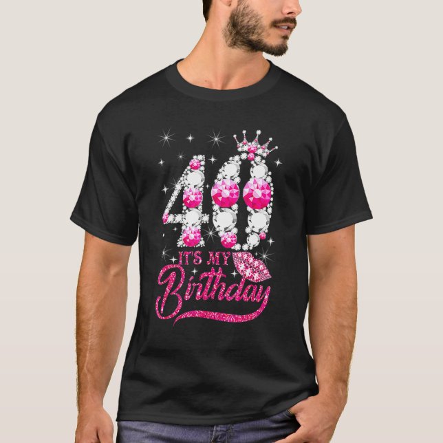 Camiseta Es mi cuarto cumpleaños Reina de zapatos de 40 año (Anverso)