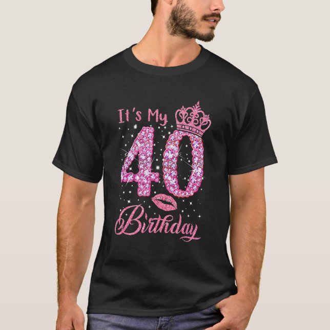 Camiseta Es mi cuarto cumpleaños Reina de zapatos de 40 año (Anverso)