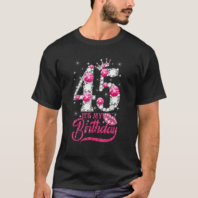 Camiseta Es mi cuarto cumpleaños Reina de zapatos de 45 año (Anverso)