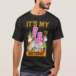 Camiseta Es mi cuarto cumpleaños, Safari Jungle Zoo Cumplea