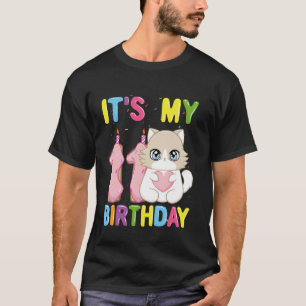 Camiseta Es Mi Cumpleaños 11 Niña Gato Ragdoll De 11 Años