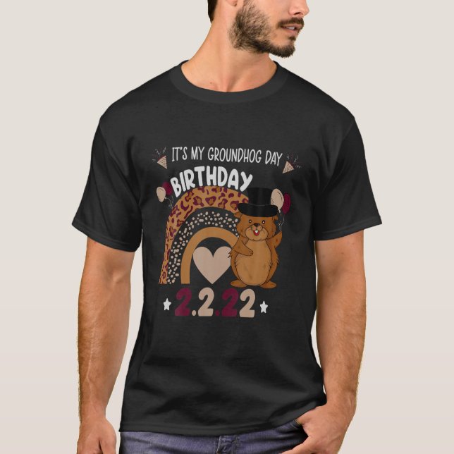 Camiseta Es mi cumpleaños 2.2.22 Woodchuck Fe (Anverso)