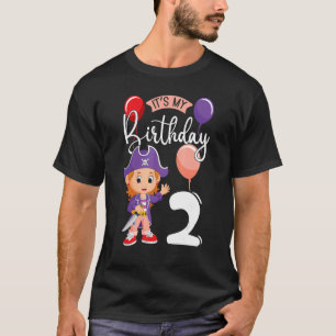 Camiseta Es mi cumpleaños 2 Fiesta pirata tema de cumpleaño