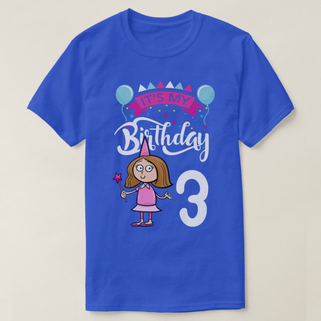 Camiseta Es mi cumpleaños 3 cumpleaños temática de hadas (Diseño del anverso)