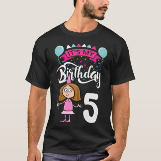 Camiseta Es mi cumpleaños 5 cumpleaños temática de hadas