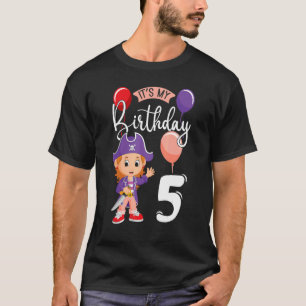 Camiseta Es mi cumpleaños 5 Fiesta pirata