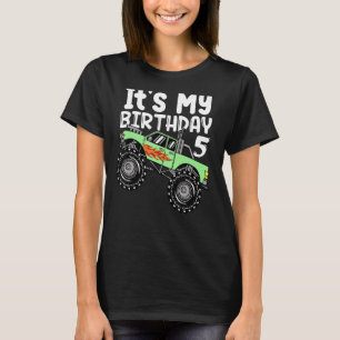 Camiseta Es mi cumpleaños 5 niños Fiesta un camión de monst